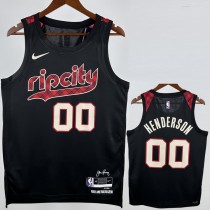 2023/24 TRAIL BLAZERS HENDERSON #00 Black NBA Jerseys