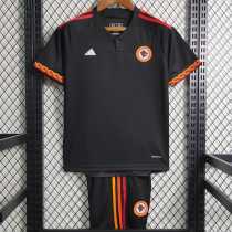2023/24 Roma 3RD Black Fans Kids Soccer jersey