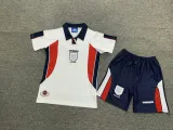 1998 England Home White Retro Kids Soccer jersey