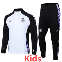 2024 Germany White Kids Half Pull Tracksuit