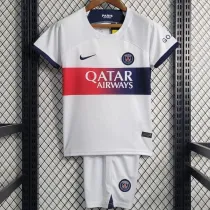 2023/24 PSG Away White Fans Kids Soccer jersey