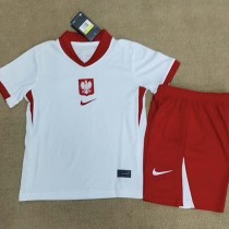 2024 Poland Home White Fans Kids Soccer jersey