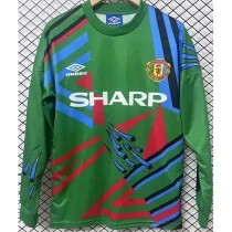 1992/93 Man Utd GKG Green Retro Long Sleeve Soccer jersey