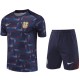 2024 England Dark Blue Training Shorts Suit