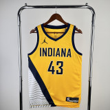 2023 PACERS SIAKAM #43 Yellow NBA Jerseys
