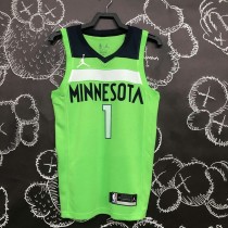 2022/23 TIMBERWOLVES EDWARDS #1 Green NBA Jerseys