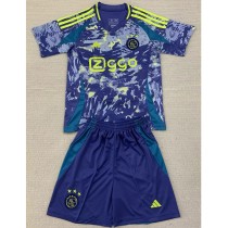 2024/25 Ajax Away Purple Fans Kids Soccer jersey