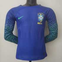 2022 Brazil Away Player Long Sleeve Soccer jersey