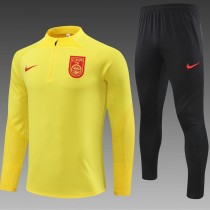 2023/24 China PR Yellow Half Pull Tracksuit