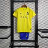 2023/24 Al Nassr FC Home Yellow Fans Kids Soccer jersey
