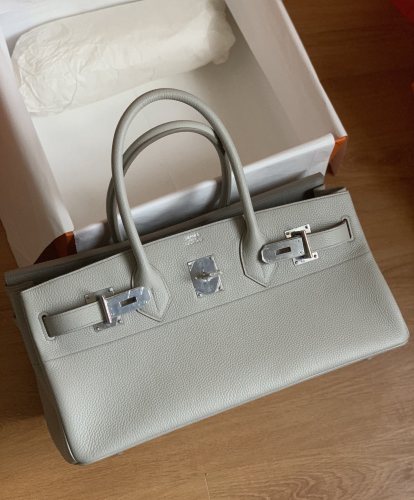 Hermes Shoulder Birkin  togo Pearl grey