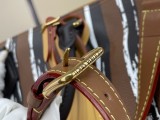 M28190 Dark Brown Striped Speedy P9 Bandoulière 30 Bag