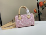 M81213 Nano Speedy Handbag Pink Denim 16x10x7.5cm