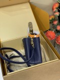 m141774 Blue Capucines Mini Handbag 13.6 x 8 x 21 cm