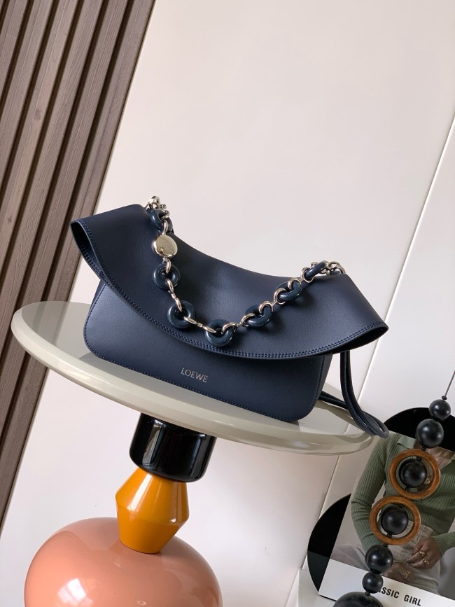Medium Ola Handbag in Smooth Cowhide (26cm x 18cm x 13cm) – Blue