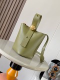 Mini Pebble Bucket Bag (20cm x 16cm x 16cm) – Olive Green