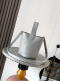 Mini Pebble Bucket Bag (20cm x 16cm x 16cm) – Silver-Grey