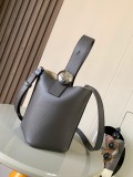 Mini Pebble Bucket Bag (20cm x 16cm x 16cm) – Grey-Brown