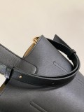 Mini Pebble Bucket Bag (20cm x 16cm x 16cm) – Black Smooth Leather