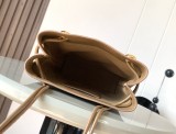 New Arrival Smooth Cowhide Pebble Pouch (17cm x 7cm x 21.5cm) – Oak Brown