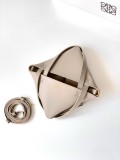  New Glossy Calfskin Mini Puzzle Fold Bag (20cm x 16.5cm x 9cm) – Sand
