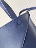 New Glossy Calfskin Mini Puzzle Fold Bag (20cm x 16.5cm x 9cm) – Navy Blue