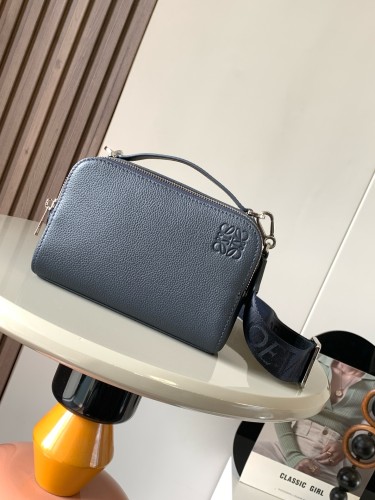 Satin-finish Cowhide Mini Camera Crossbody Bag (18cm x 13cm x 8.5cm) – Khaki Green