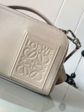 Satin-finish Cowhide Mini Camera Crossbody Bag (18cm x 13cm x 8.5cm) – Gravel Color