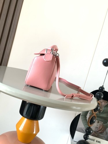New Version Geometric Mini Nappa Lambskin Featherlight Puzzle Bag (18cm x 12.5cm x 7.5cm) – Blush Pink