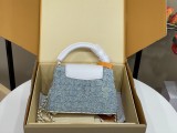 M28305 Blue Denim Capucines Mini Handbag 21 x 13.6 x 8 cm