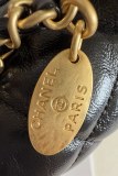 AS5528 Chanel 25s Black and Gold Hobo Bag 17x26x8.5cm