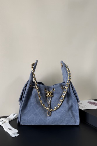 CHANEL AS5293 Frosted Blue Hobo Bag (25A) – 30 x 26 x 14 cm