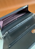 AP0250 CHANEL Master lamskin Quilted Chain Wallet (WOC) black with silver hardware 12.3 x 19.2 x 3.5cm