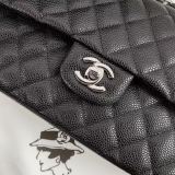 AS1112 Chanel Flap Bag Pearlescent BLACK 25.5x15.5x6cm