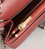 AP0250 CHANEL Master  Caviar Quilted Chain Wallet (WOC) red with gold hardware 12.3 x 19.2 x 3.5cm