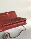 AP0250 CHANEL Master  Caviar Quilted Chain Wallet (WOC) red with gold hardware 12.3 x 19.2 x 3.5cm