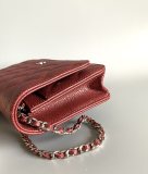 AP0250 CHANEL Master  Caviar Quilted Chain Wallet (WOC) red with gold hardware 12.3 x 19.2 x 3.5cm