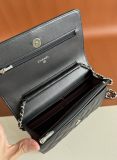 AP0250 CHANEL Master lamskin Quilted Chain Wallet (WOC) black with silver hardware 12.3 x 19.2 x 3.5cm