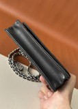 AP0250 CHANEL Master lamskin Quilted Chain Wallet (WOC) black with silver hardware 12.3 x 19.2 x 3.5cm