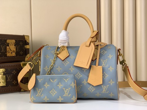 M28080 Haze Blue Embroidered Speedy P9 Bandoulière 25 Bag – 25 x 15 x 15 cm
