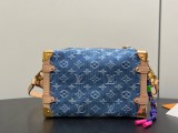 M27450 Blue Denim Side Trunk Medium Handbag 23.5 x 16 x 8.5 cm