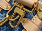 M27450 Blue Denim Side Trunk Medium Handbag 23.5 x 16 x 8.5 cm