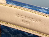 M27450 Blue Denim Side Trunk Medium Handbag 23.5 x 16 x 8.5 cm