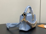 M27308-2 Capucines Mini Handbag with Pearl Chain (13.6 x 21 x 8 cm)