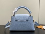M27308-2 Capucines Mini Handbag with Pearl Chain (13.6 x 21 x 8 cm)