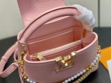 M27308-1 Pink Capucines Mini Handbag 13.6 x 21 x 8 cm