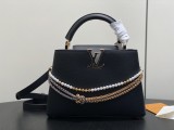 M27308-6 Black Capucines BB Handbag 19 x 27 x 9 cm