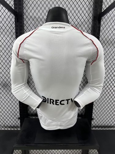 24-25 River Plate Home Player Version Long Sleeve Soccer Jersey