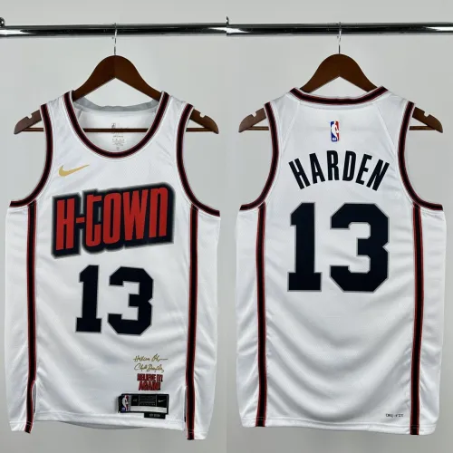 24-25 ROCKETS HARDEN #13 White City Edition Top Quality Hot Pressing NBA Jersey