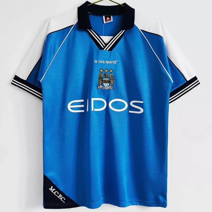 1999-2001 Man City Home Retro Soccer Jersey